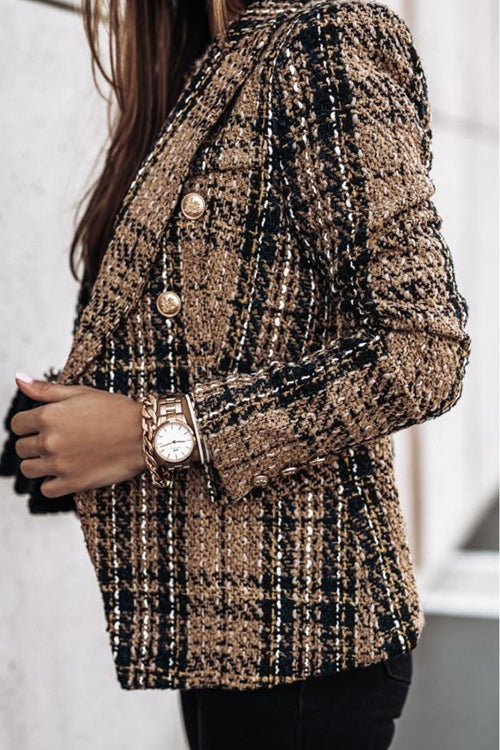 Luvik | Dobbel-rute Apen Front Rutete Blazer-jakke