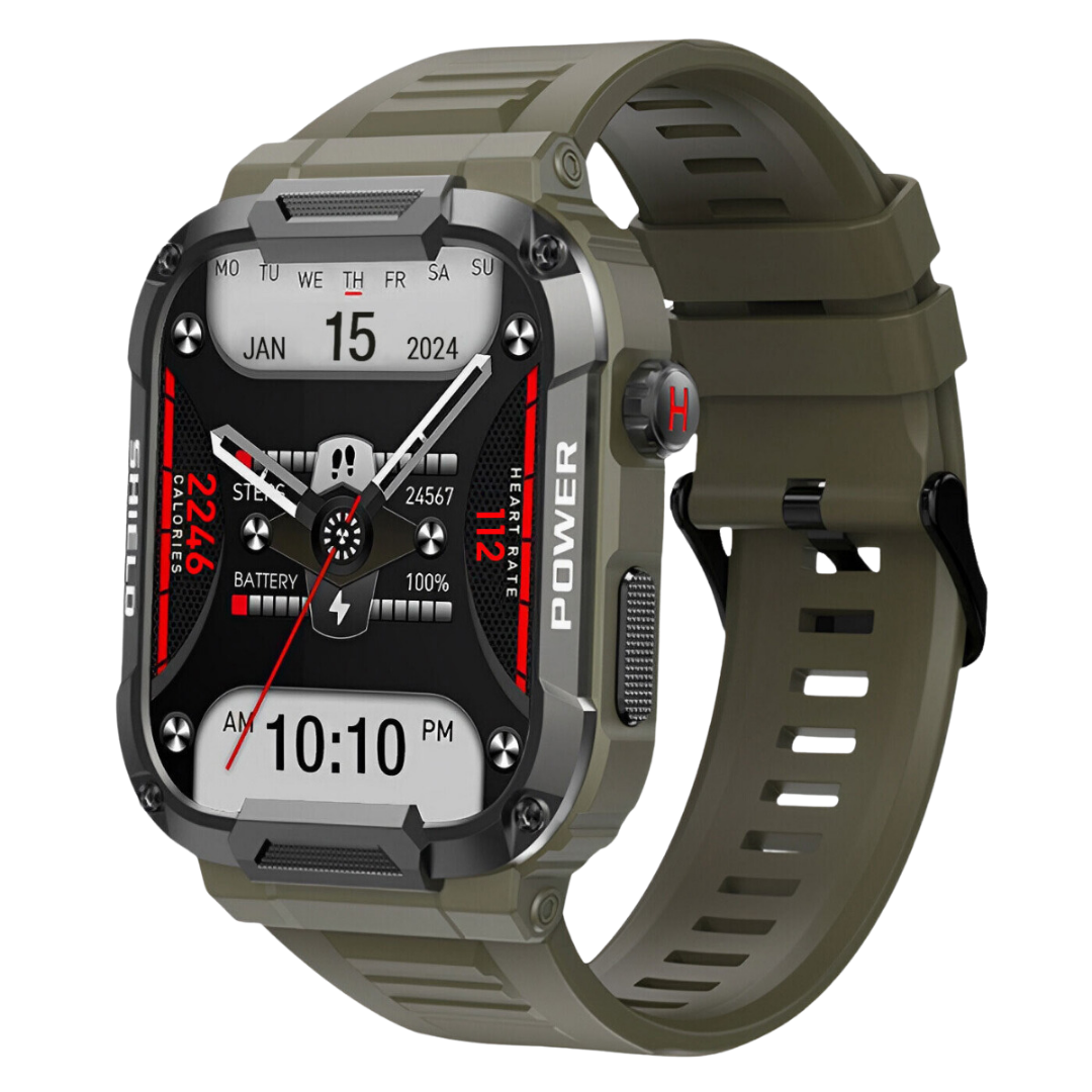 Smartwatch Robust Utendørs Trening Tracker Svart Luvikno