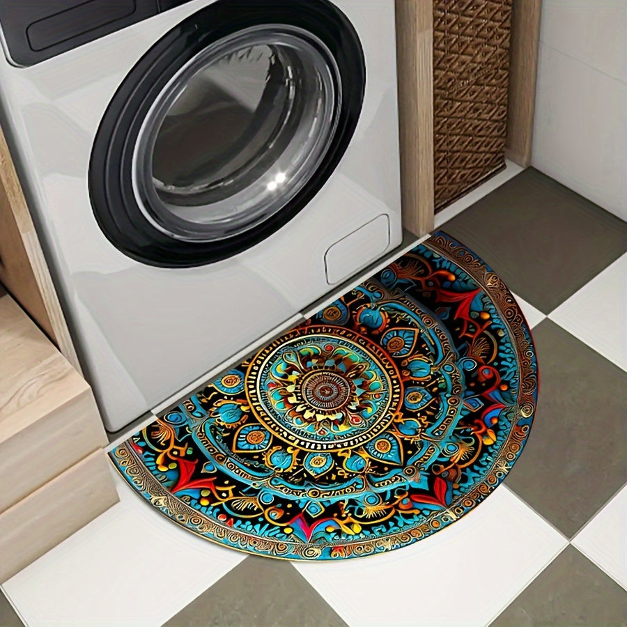 Dørmatte halvmåne mandala design teppe Luvikno