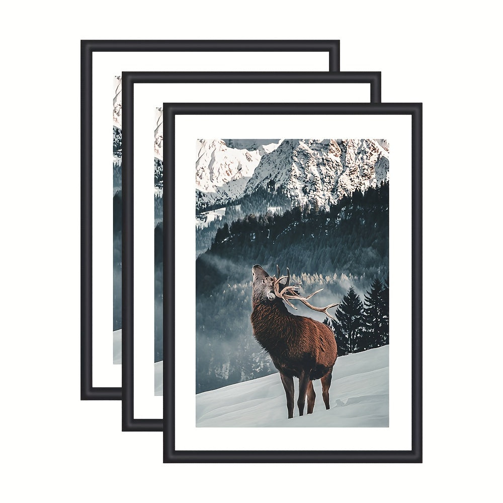 GalleryFrame – Sett med 3 svarte bilde rammer for vegger og bord Luvikno