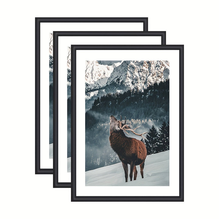 GalleryFrame – Sett med 3 svarte bilde rammer for vegger og bord Luvikno