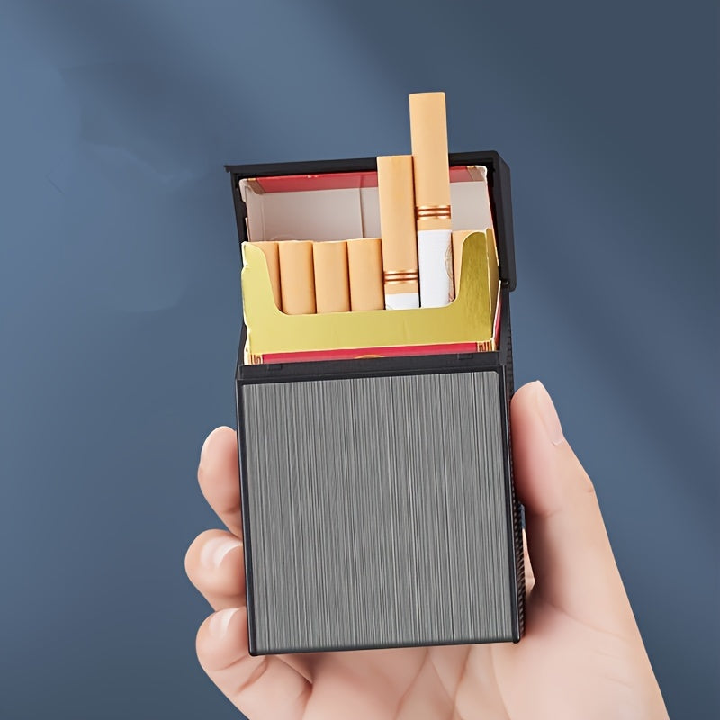 Luvikno | 2-i-1 USB oppladbar lighter og sigarettetui - Stilig herre 20-sigarett holder, fuktighetsbestandig og slitesterk