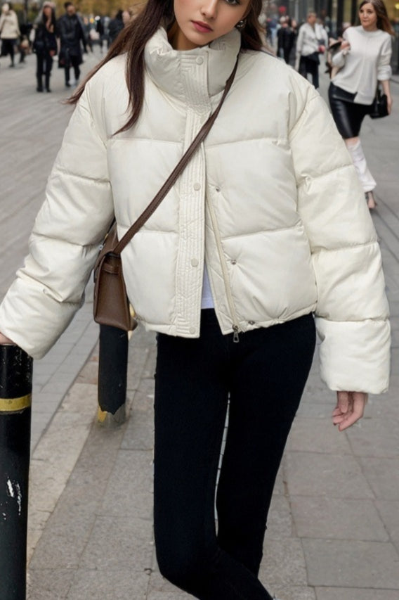 Luvik | Keinonahkaeristetty Puffer-takki