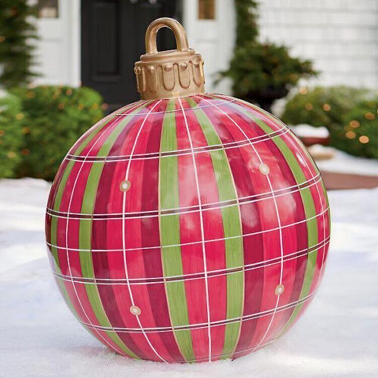 Luvikno | Jule Oppblåsbar Dekorasjon Ball | Utendørs Hage Ornament | 60cm PVC