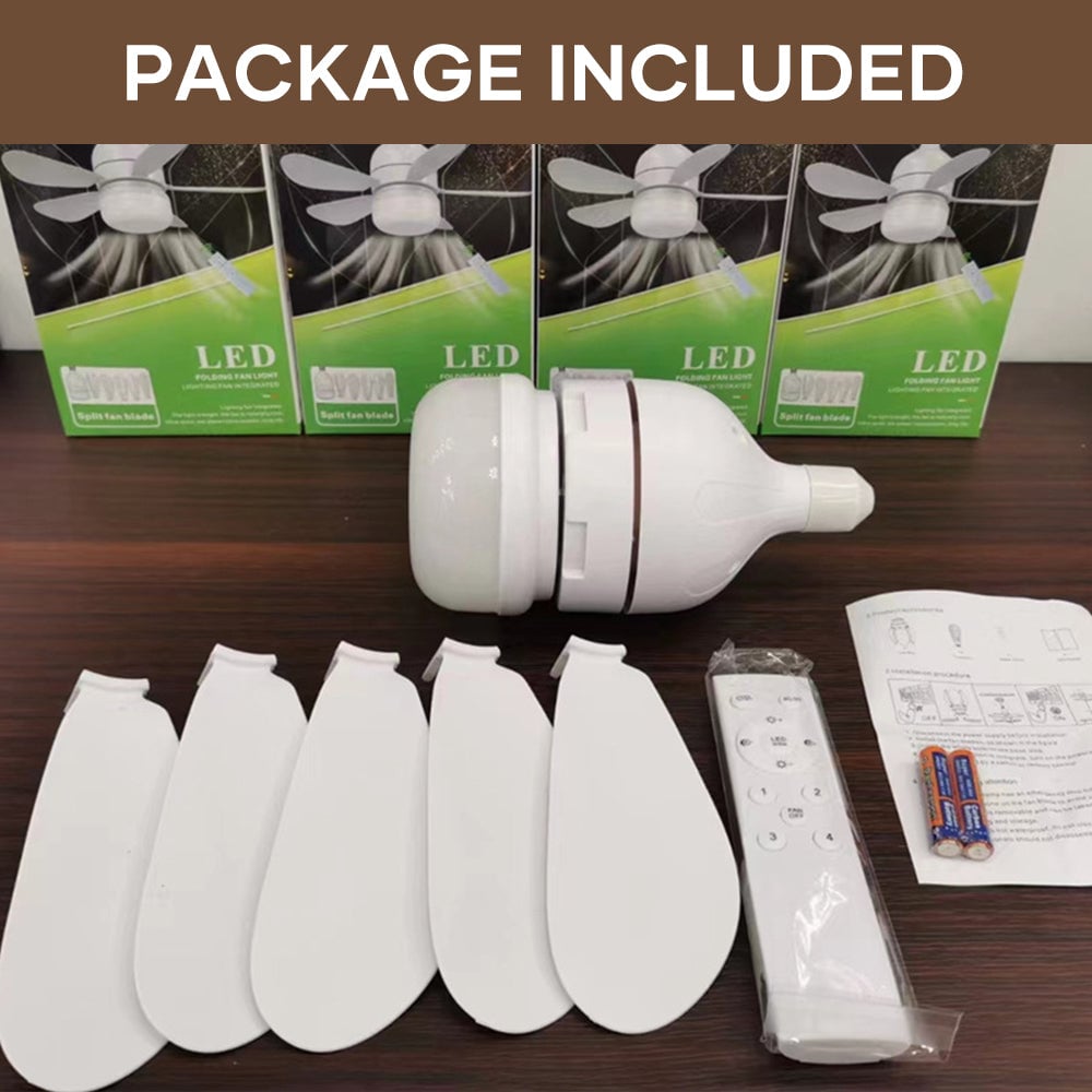 2-i-1 LED Taklampe Vifte med Fjernkontroll, E27/B22 Base | Luvikno