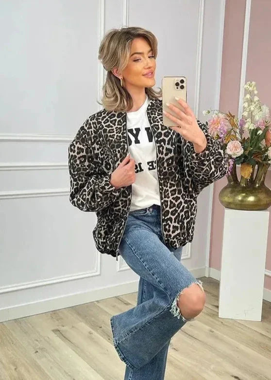 Luvik | Leopard Bomberjakke