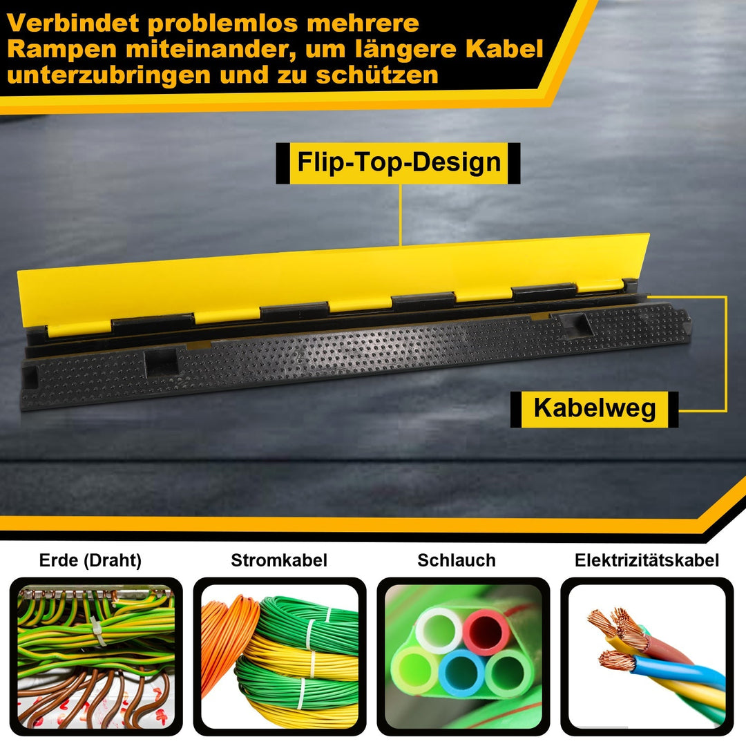 Kabelbro gummikabelbeskyttelsesmatte 3 stk | Luvikno