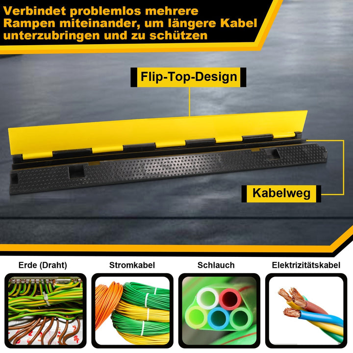Kabelbro gummikabelbeskyttelsesmatte 3 stk | Luvikno
