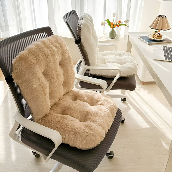 Myk sittepute laget av faux fur – Ekstra tykk & kosete | Perfekt for stol og sofa | Luvikno