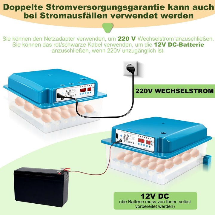 Brutautomat Fulle Automatisk Inkubator for Kyllinger 36 Egg | Luvikno