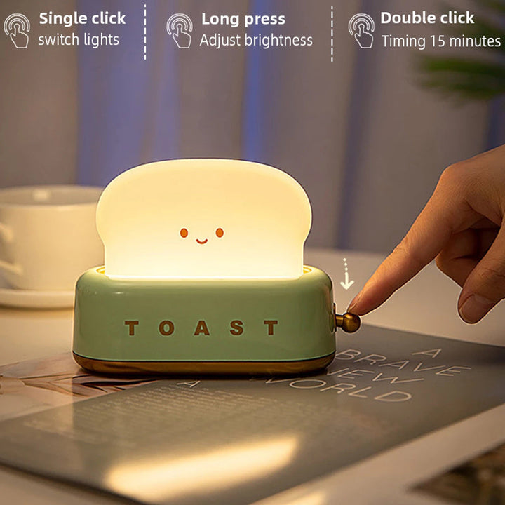 USB-lading LED-brød nattelys med dimmefunksjon og timer | Luvikno