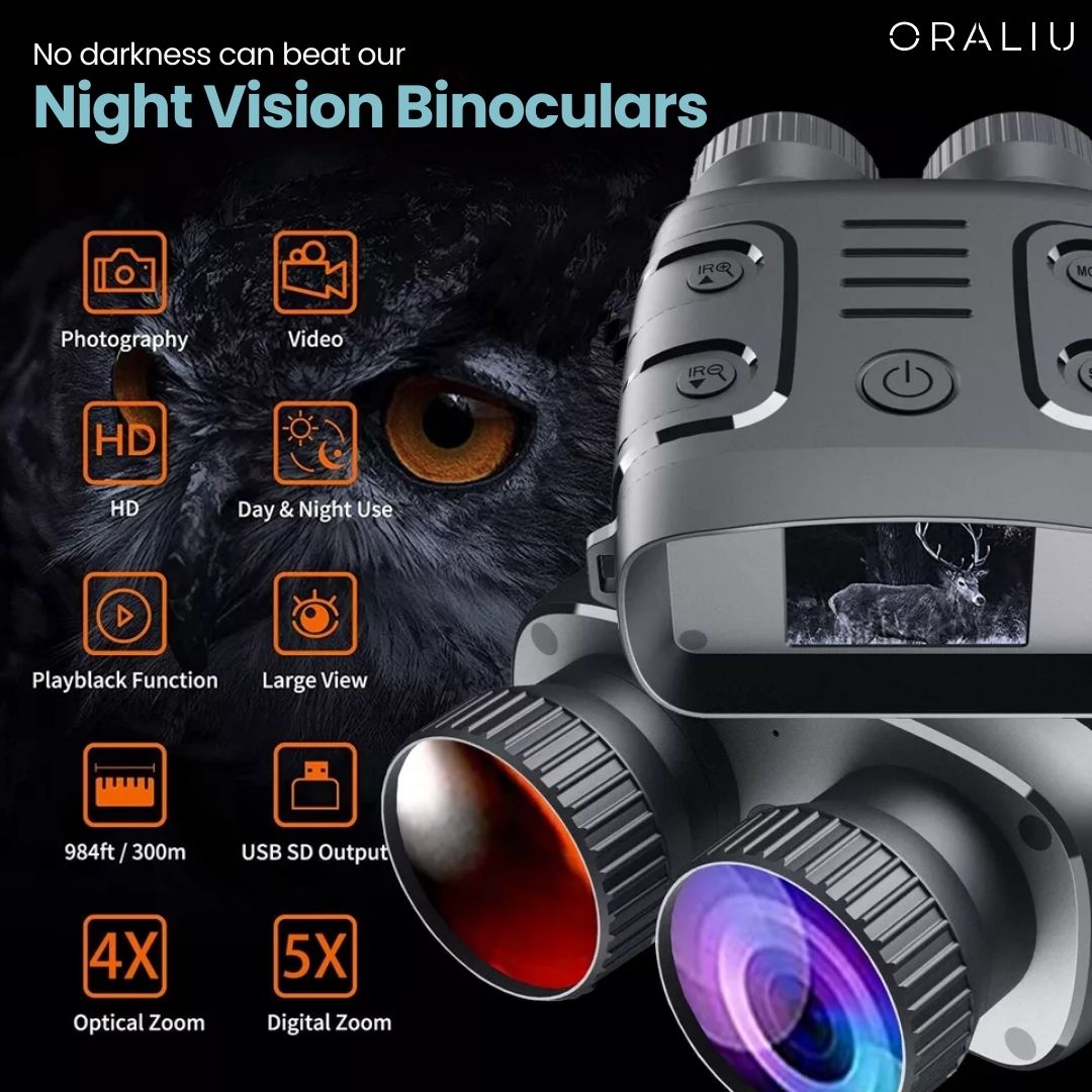 Luvikno | Digitale Nattkikkerter – 5x Zoom, Infrarød, HD Kvalitet