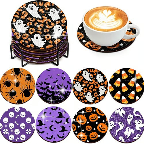 Luvikno | SpukMeister Coaster Set — La Halloween-festen din bli fortryllet med magisk fascinasjon og gjester som er begeistret!