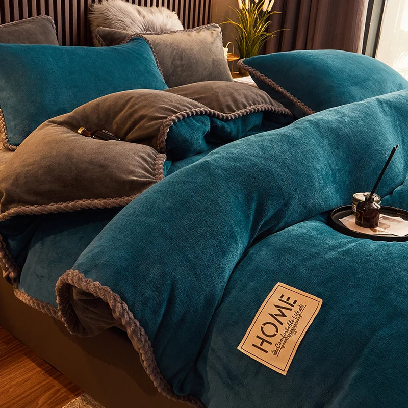 Luvikno | PlushHaven Luxe Velvet Duvet Cover Set – Kingsize Varme & Komfort