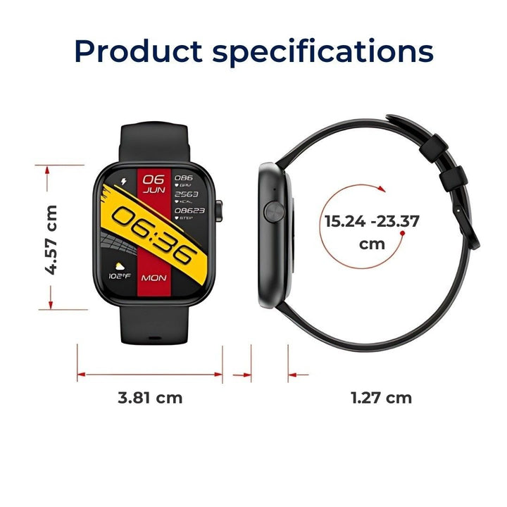 FitTrack Pro Advanced Smartwatch - Tilpassbare funksjoner | Helse- og treningsovervåking Luvikno