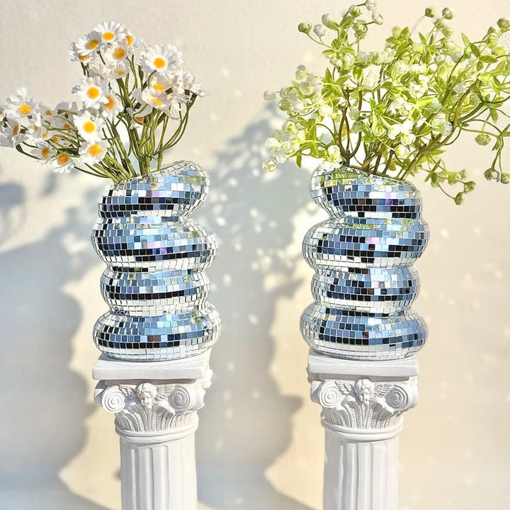 Speilbelagt disco vase med retro sjarm og moderne stil Luvikno