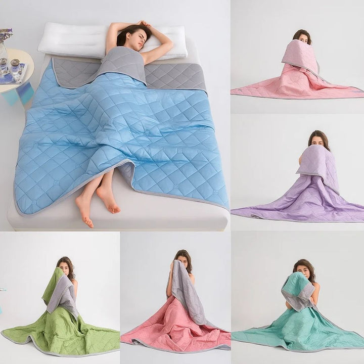 SilkCool | Kjølende Teppel – Umiddelbar Kjølende Komfort – Silkeholdig Hypoallergenisk Fiber – Forhindrer Overoppheting – Lindring for Nattesvette Følsom Hud Luvikno