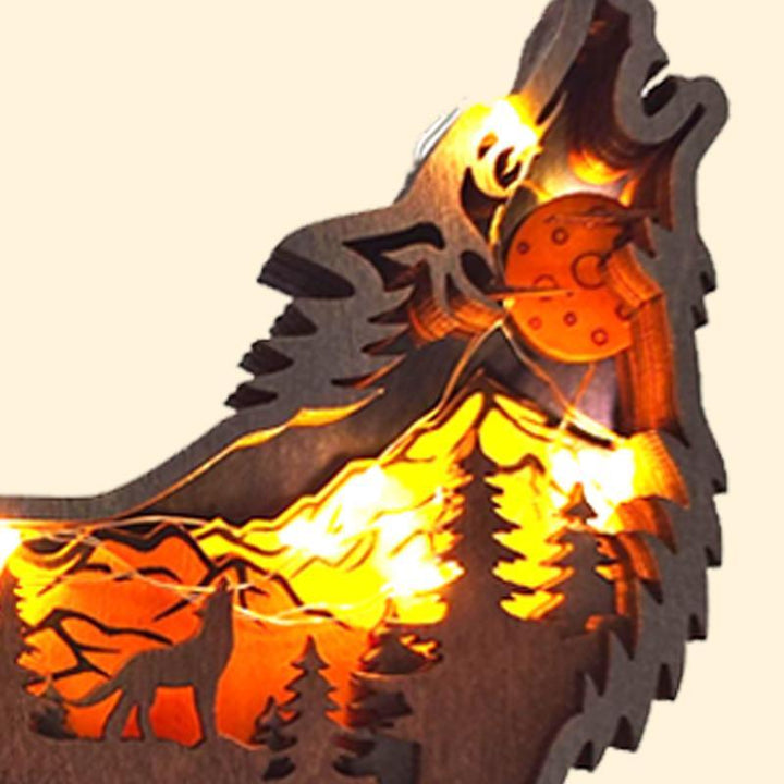 3D Hultt Tre Dyre Ornament | Luvikno