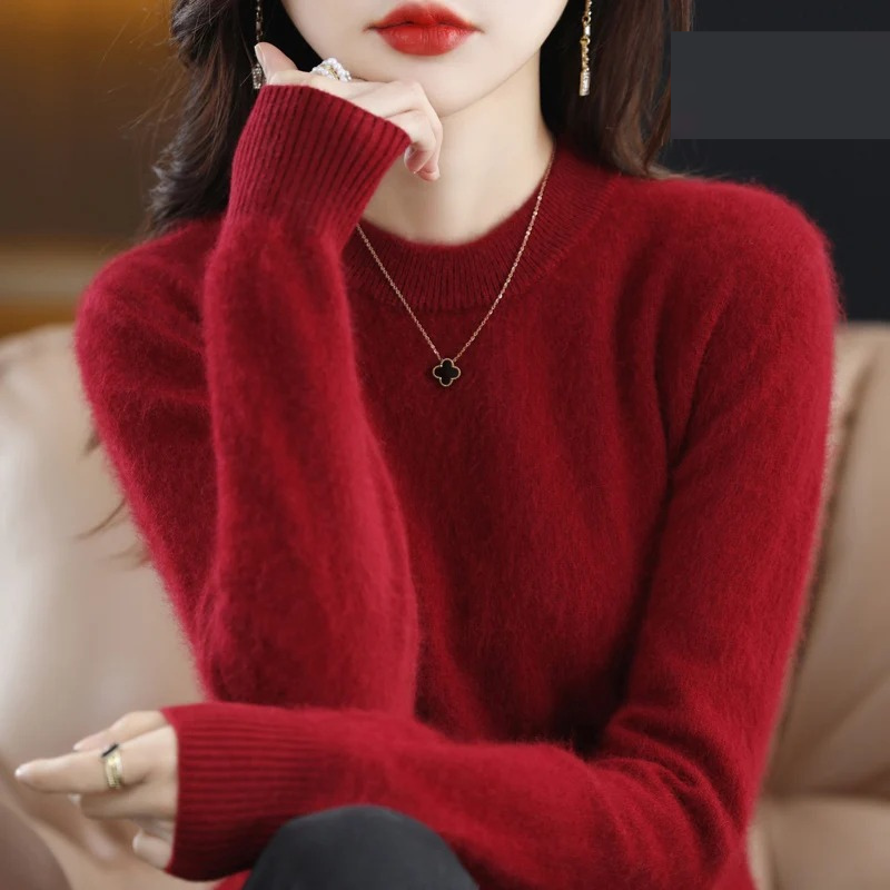 Luvik | Kasmir Neule Naiset Luksusmainen Pyöreä Kaula-aukko, Pehmeä & Muodikas