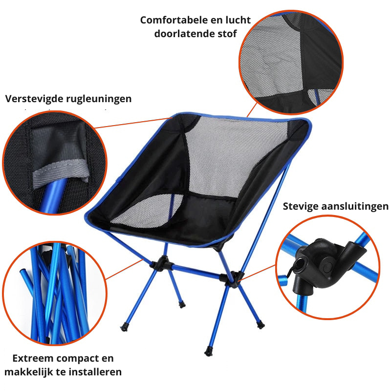 MoonFold Stol - Kompakt Sammenleggbar Stol for Utenfor Luvikno