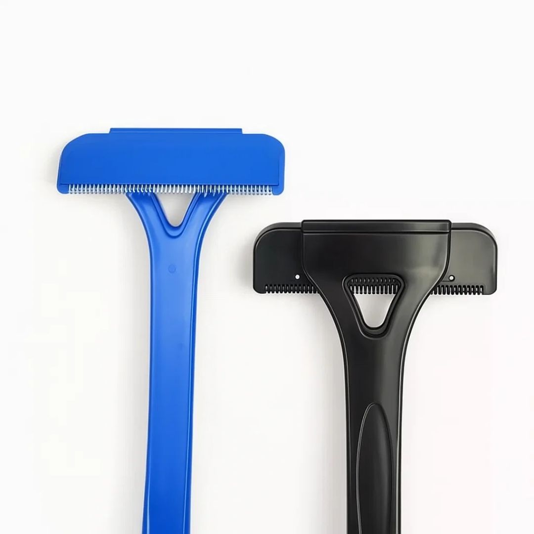 Ekstra-lang håndtak rekkevidde – Skarpe rustfrie blader – Jevn smertefri barbering – Uanstrengt DIY grooming for menn Luvikno