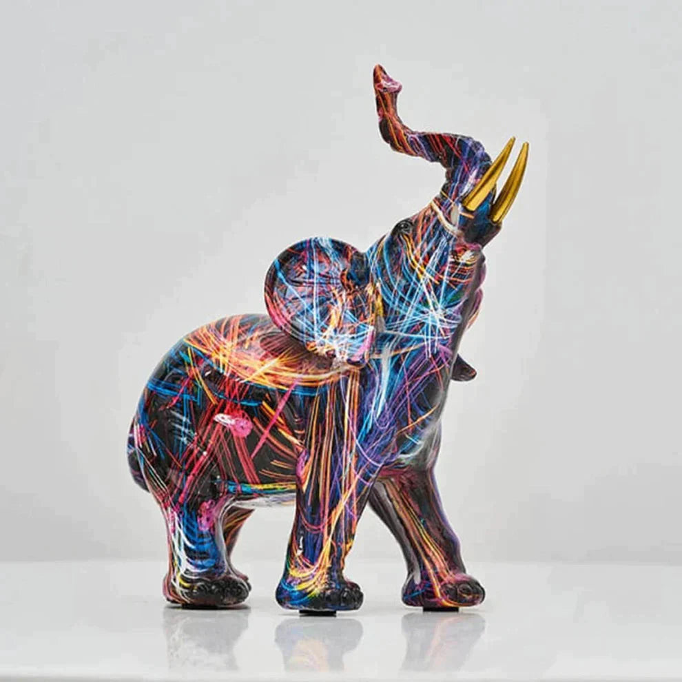 VibrantTrunk – Moderne Elefant Kunst Skulptur Skålift