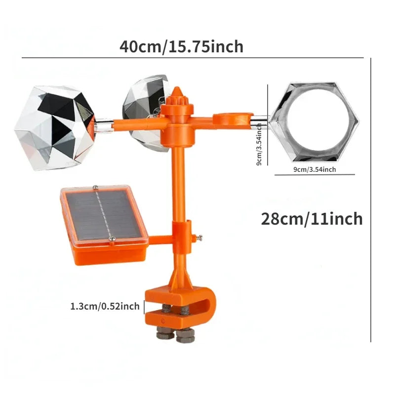 ZonSpin Bird Protector – 360° Refleks Taubenschreck drevet med solenergi | Luvikno