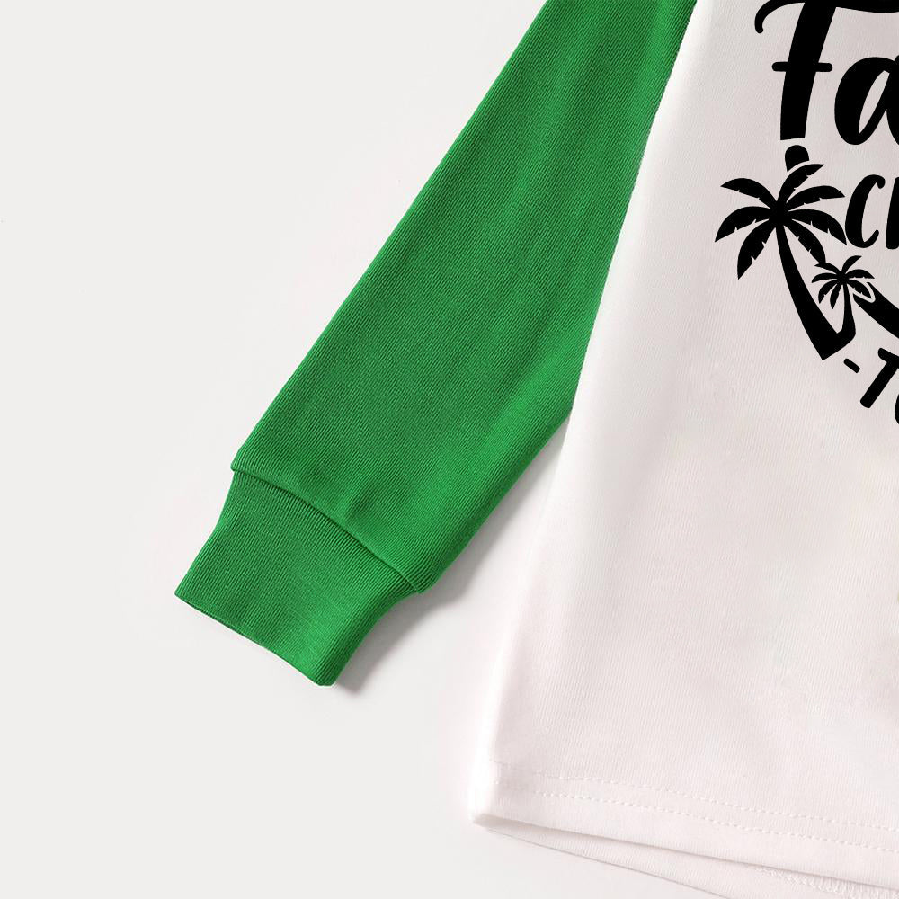 Luvik | Christmas Memories Together 2025 Print Vihreä Rotator Cuff -paita vihreillä ja mustilla ruudullisilla perhesovitettavilla pyjamilla koiralle