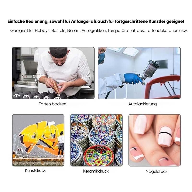 Pneumatisk akrylmaling sprøyteanordning for kunstnere | Luvikno