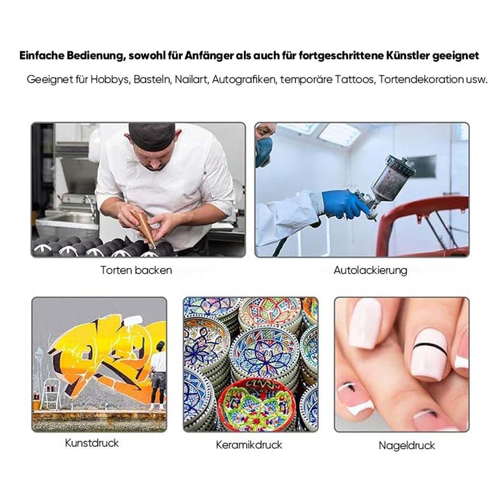 Pneumatisk akrylmaling sprøyteanordning for kunstnere | Luvikno