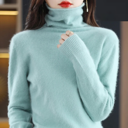 Luvik | Kasmirneule Naiset Pehmeä korkea kaulusneule, Lämmin & Luksusdesign