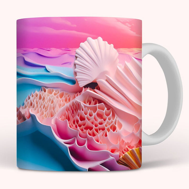 3D Ocean Beach Break Through Theme Kaffeekopp | Luvikno