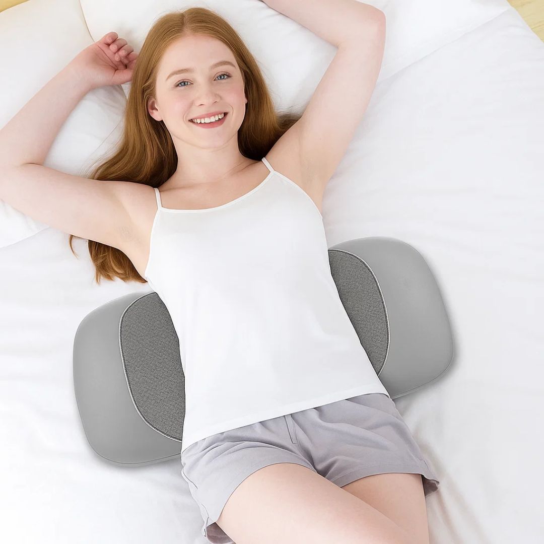 SpineEase | Lumbal støtte minneskum pute – Rygg smerte lindring – Pustende trekk – Ergonomisk søvn hjelp Luvikno