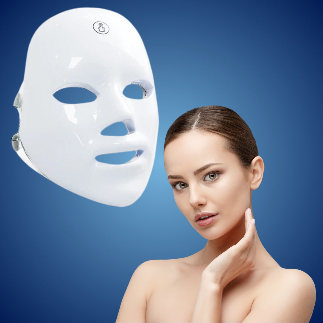 GlowSkin Pro LED Lysbehandling Maske | Stimulerer Kollagen - Reduserer Rynker - Forbedrer Hudtexture - Beroliger Rødhet Luvikno