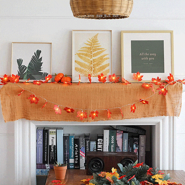 Thanksgiving Dekor Høst Lønnblad Lyskjede | Luvikno