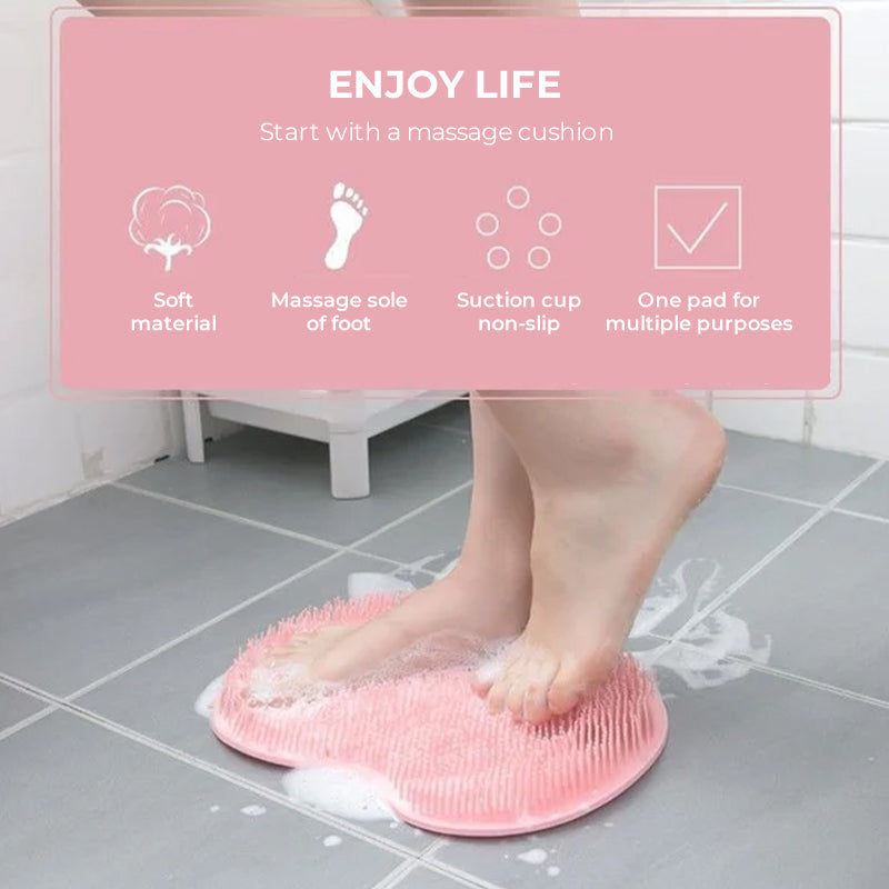 Dusj Fot & Rygg Skrubber, Anti-Skli Bad Silikon Massasje Pad | Luvikno