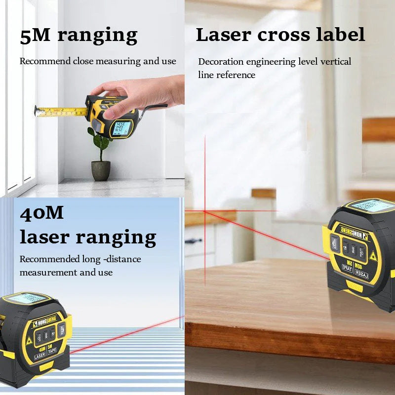 3-i-1 infrarød laser tape måling | Luvikno