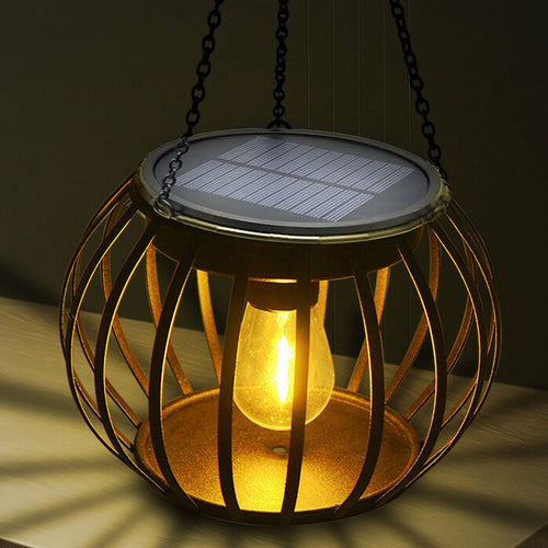 Solcelle Gresskar Lantern Design LED Utendørs Henge Dekorativt Lys | Luvikno