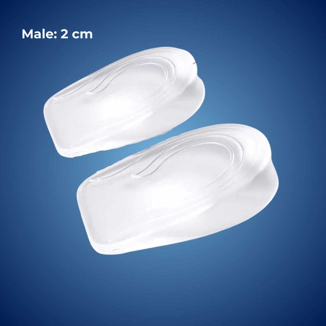 LiftComfort Silikon Gel Hæløkningsinnlegg | Høydeøkning - Smertelindring for Plantar Fasciitis - Støtdemping - Bedre Holdning Luvikno