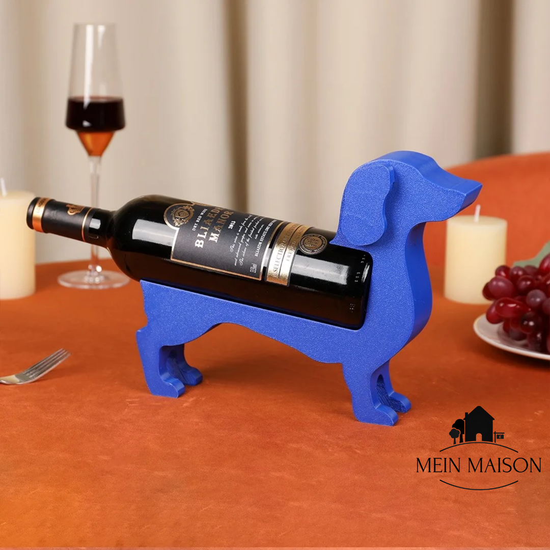 Luvikno | Vinflaskeholder Dachsund CorkHound | Original Design | Solid & Dekorativ | For 375–500 ml