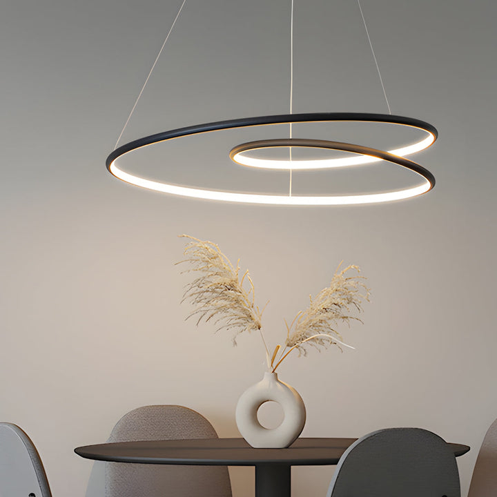 Moderne LED Dimmbar Pendellampe - Høydejusterbar Taklampe for Spisestue & Stue | Luvikno