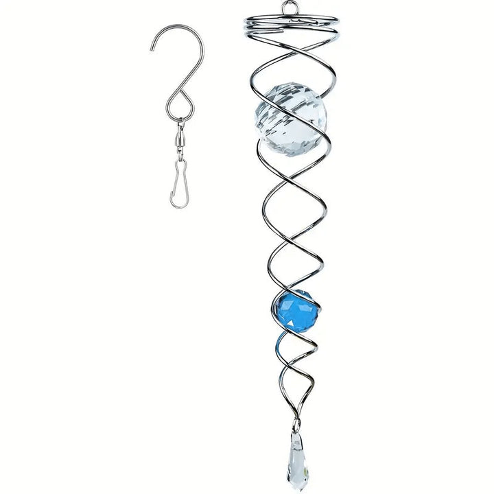 Vindklokker Dekor Krystall Sentralkule Spiral Hale Vindspinner Stabiliser | Luvikno