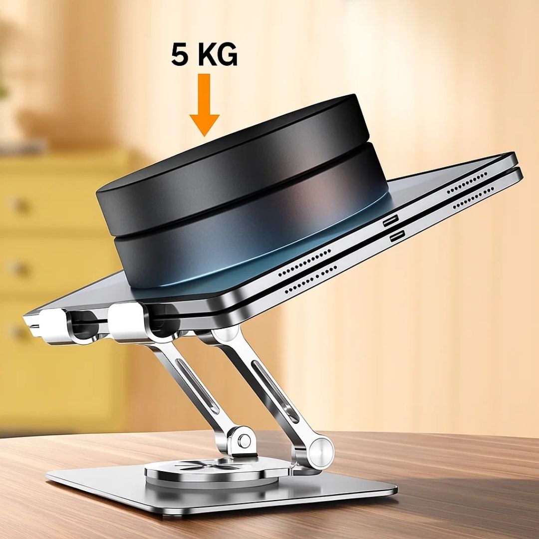 DeskEase | Justerbar Nettbrettstativ – Ergonomisk Komfort – Sammenleggbar Anti‑skli Design – Ideell for Arbeid, Studier, Reiser & Videokonferanser Luvikno