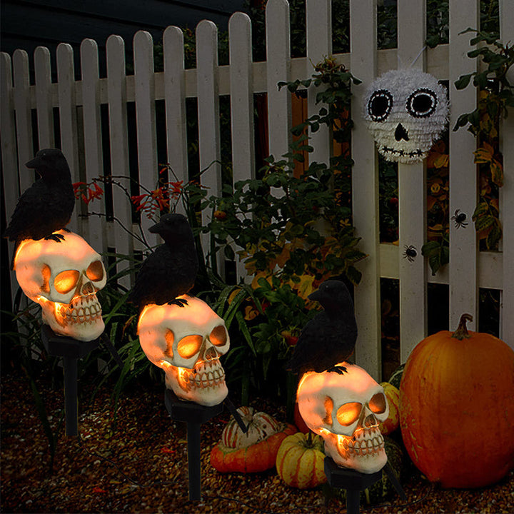 Luvikno | Halloween Solenergisk Hodeskalle Kråke Dekorative Lys