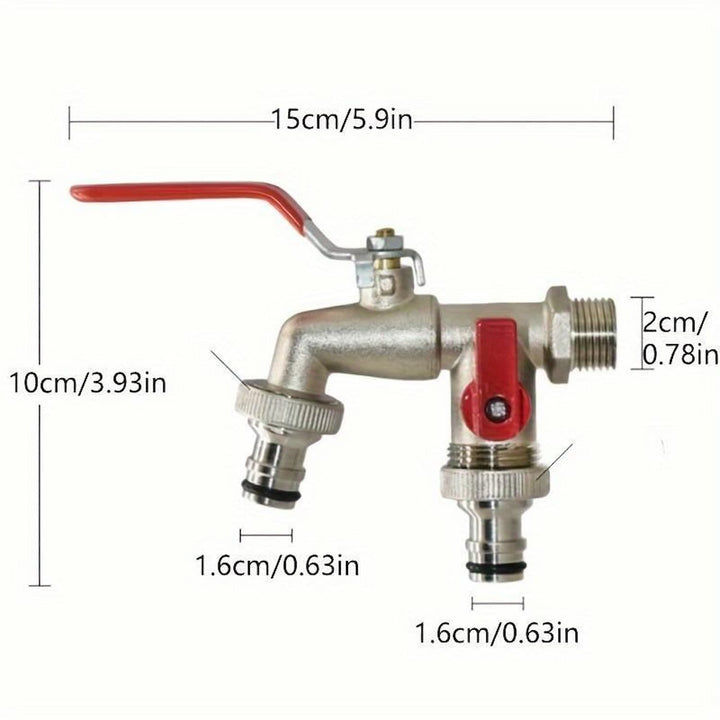 Dobbelt vannkran i rustfritt stål med 2 utganger | Luvikno