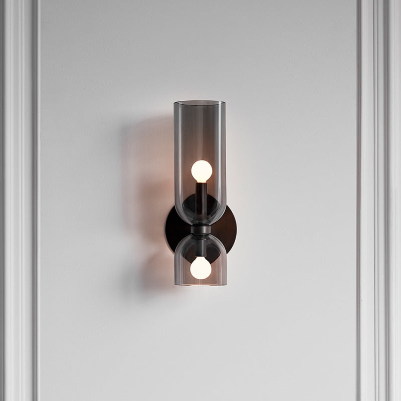 Glassvegglys med dobbel lampe_design Luvikno