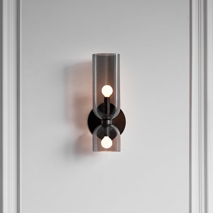 Glassvegglys med dobbel lampe_design Luvikno