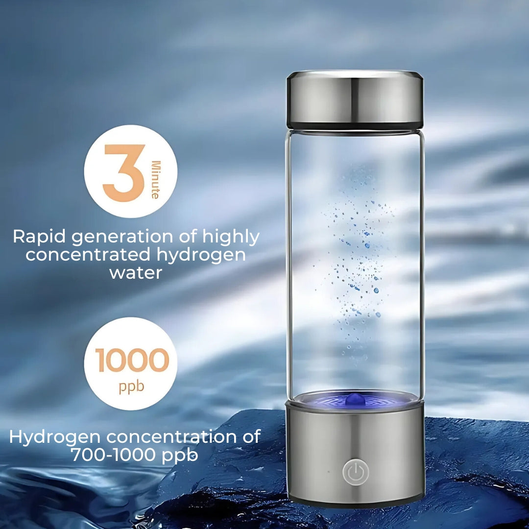 HydroPure | Bærbar Hydrogenvannflaske - for Antioksidantvann – Støtter Helse og Ytelse Luvikno