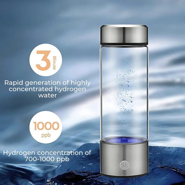 HydroPure | Bærbar Hydrogenvannflaske - for Antioksidantvann – Støtter Helse og Ytelse Luvikno