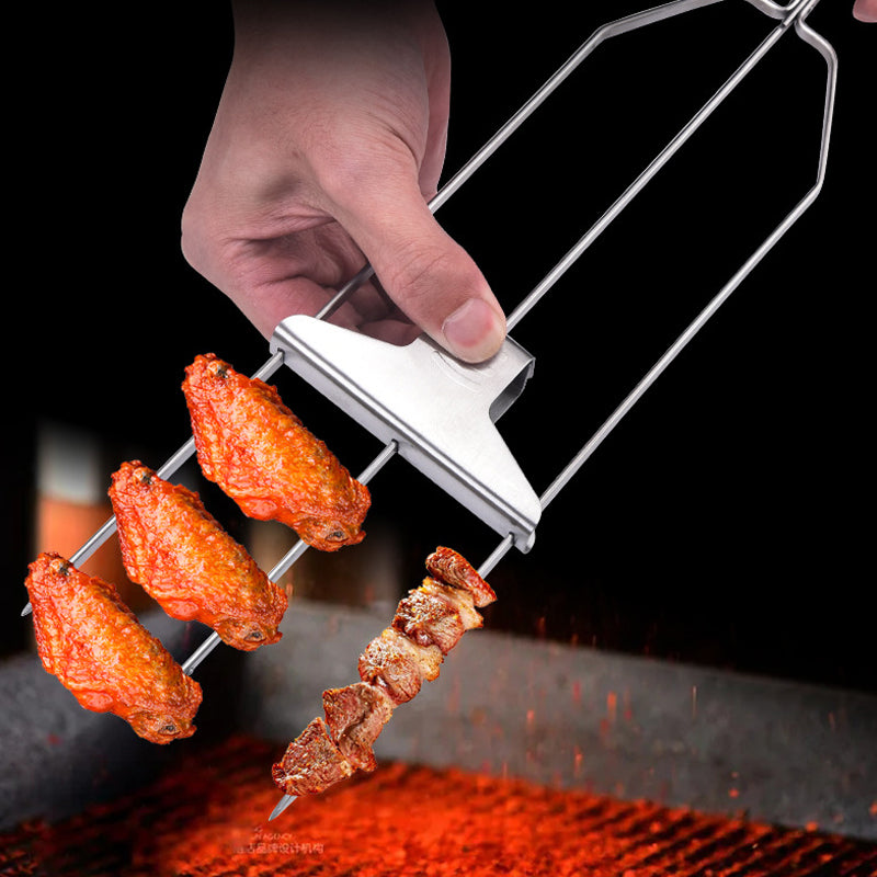 3 Way Grillspyd, Rustfritt Stål Spyd for BBQ | Luvikno